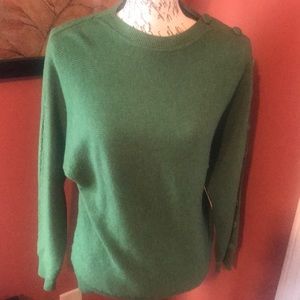 Green off shoulder sweater